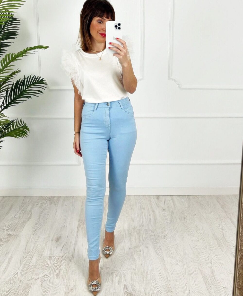 Pantalón skinny push up azul