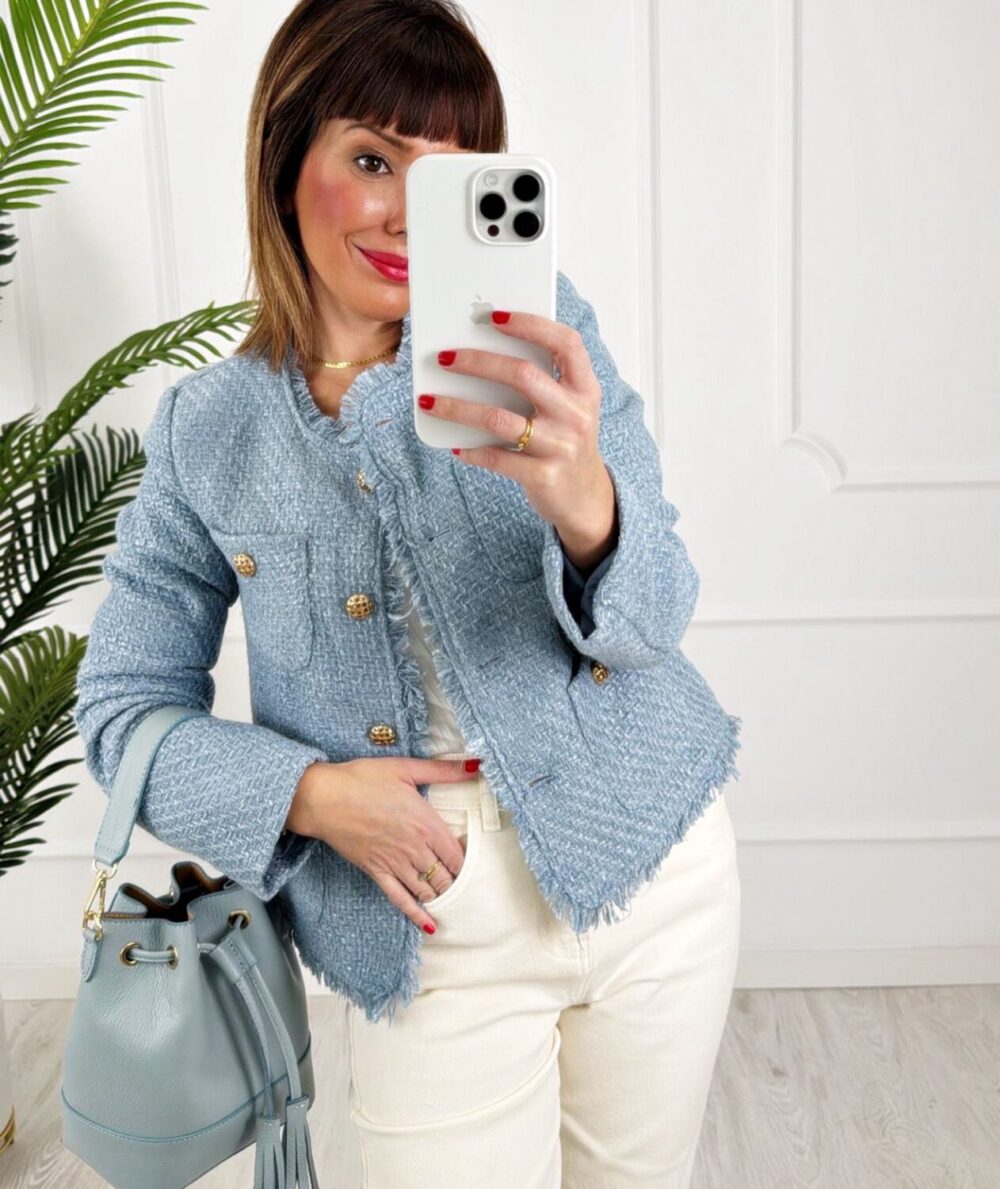 Chaqueta tweed azul - Imagen 2