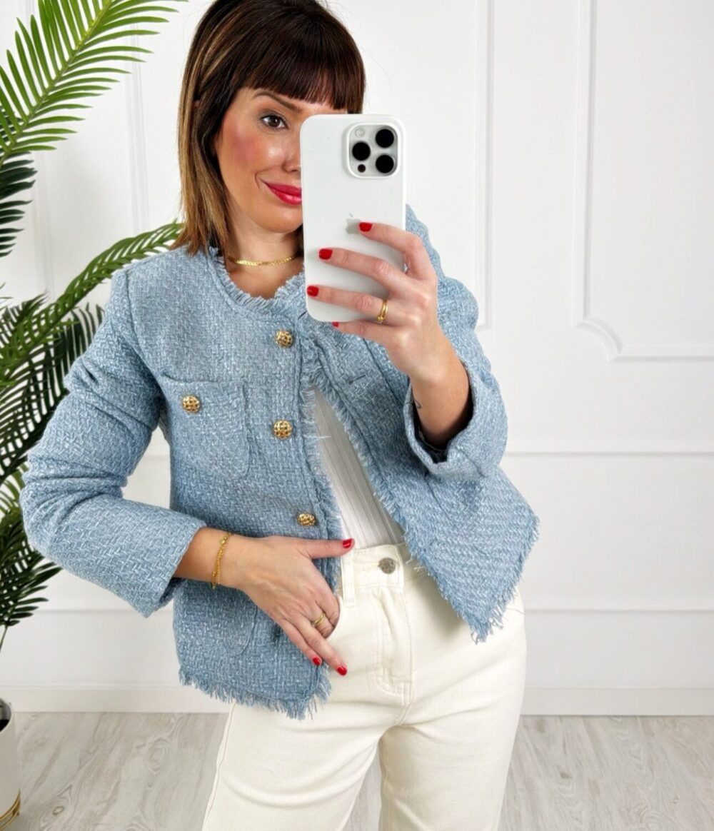 Chaqueta tweed azul