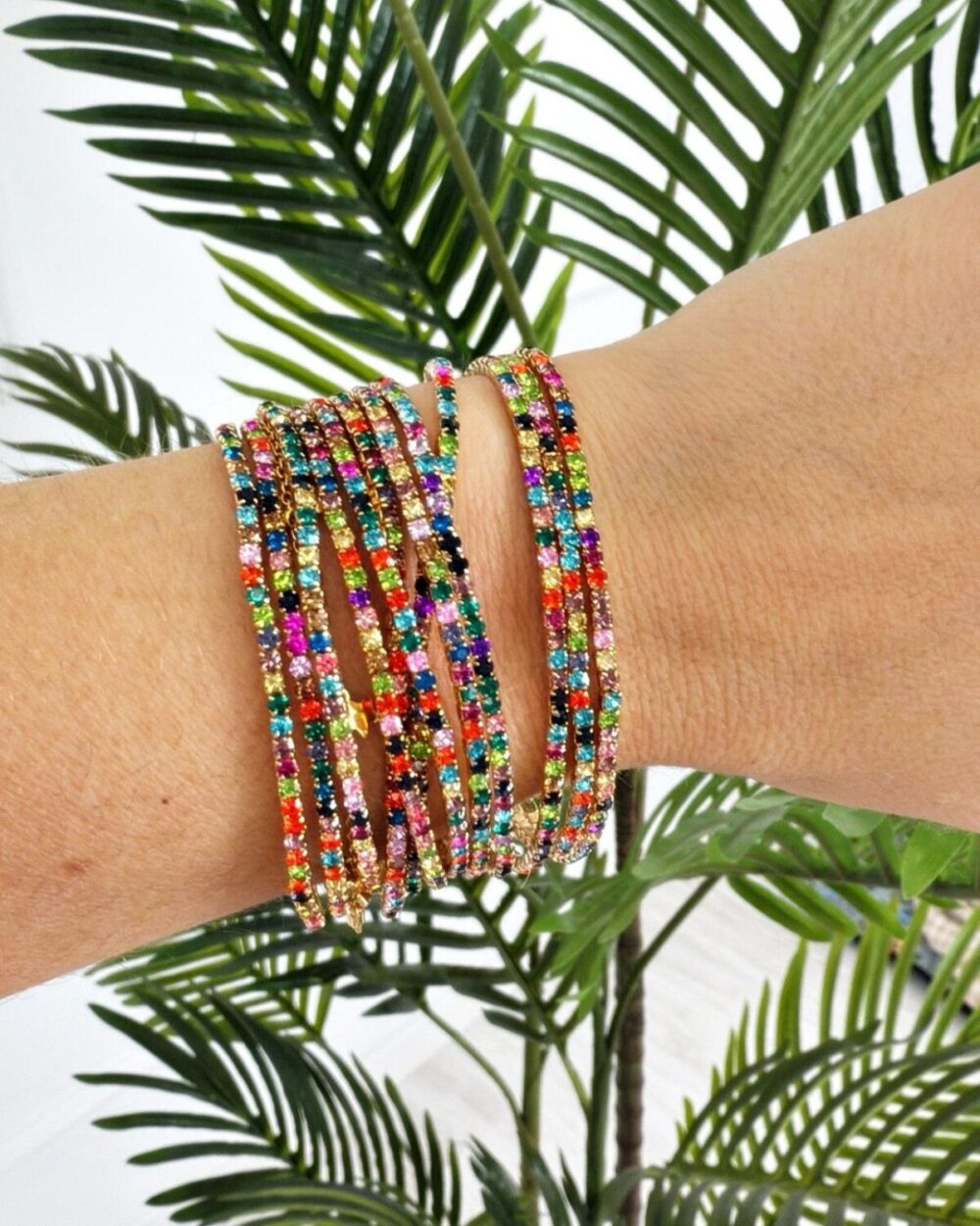 Pulseras strass multicolor