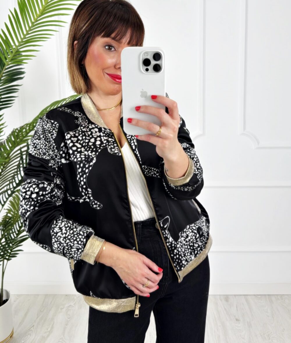 Bomber leopardos negra - Imagen 2
