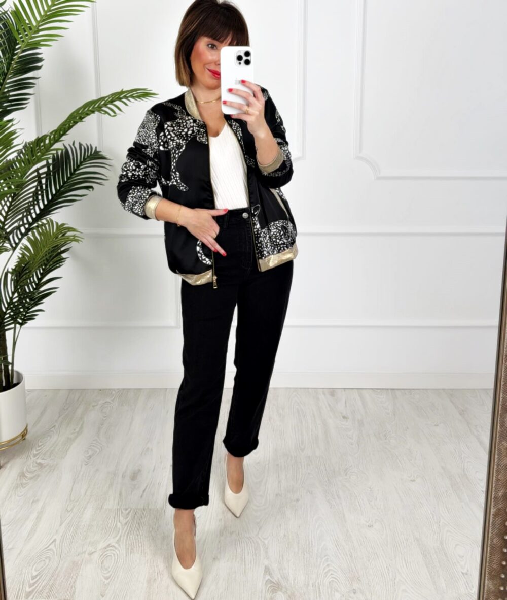 Bomber leopardos negra - Imagen 3
