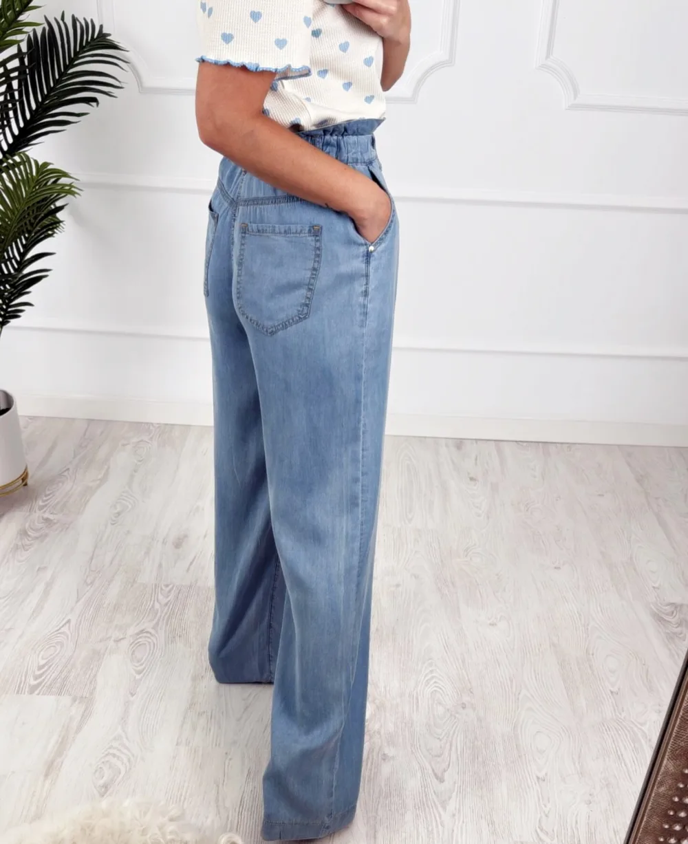 Palazzo denim fluido - Imagen 2