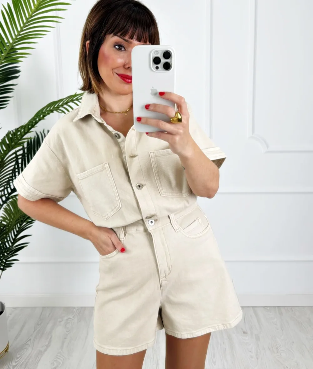 Mono denim beige - Imagen 2