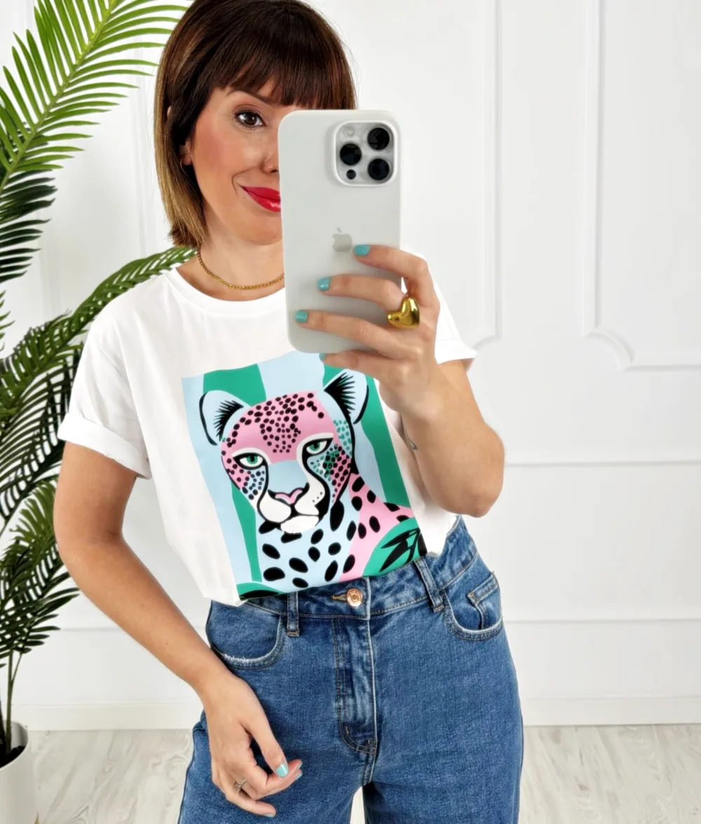 Camiseta leopardo colores