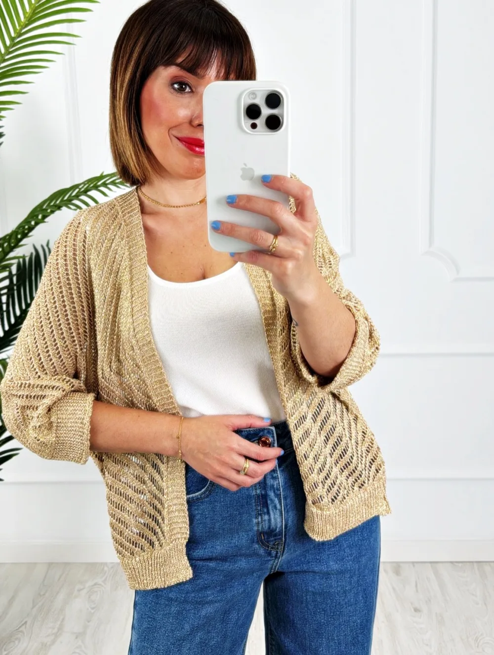 Chaqueta lúrex dorada