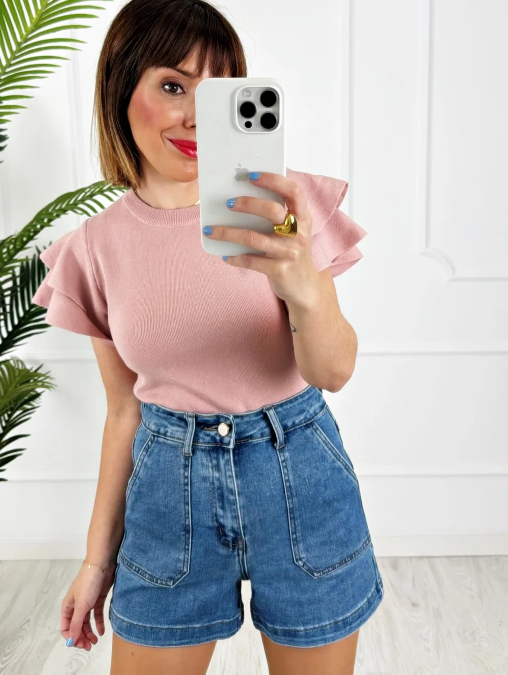 Short bolsillos denim
