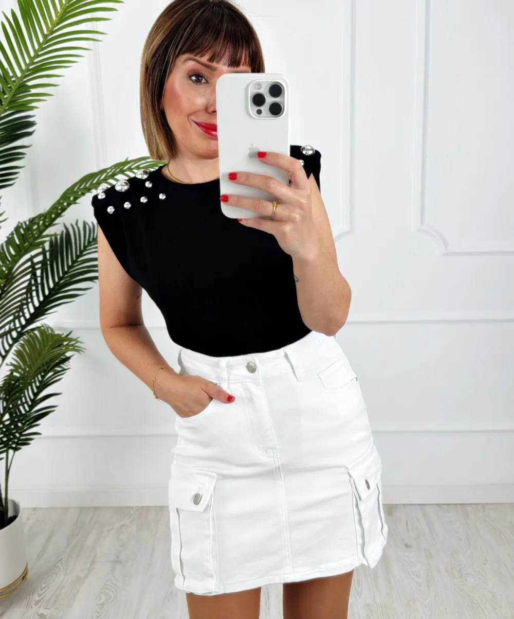 Falda cargo blanca - Imagen 2