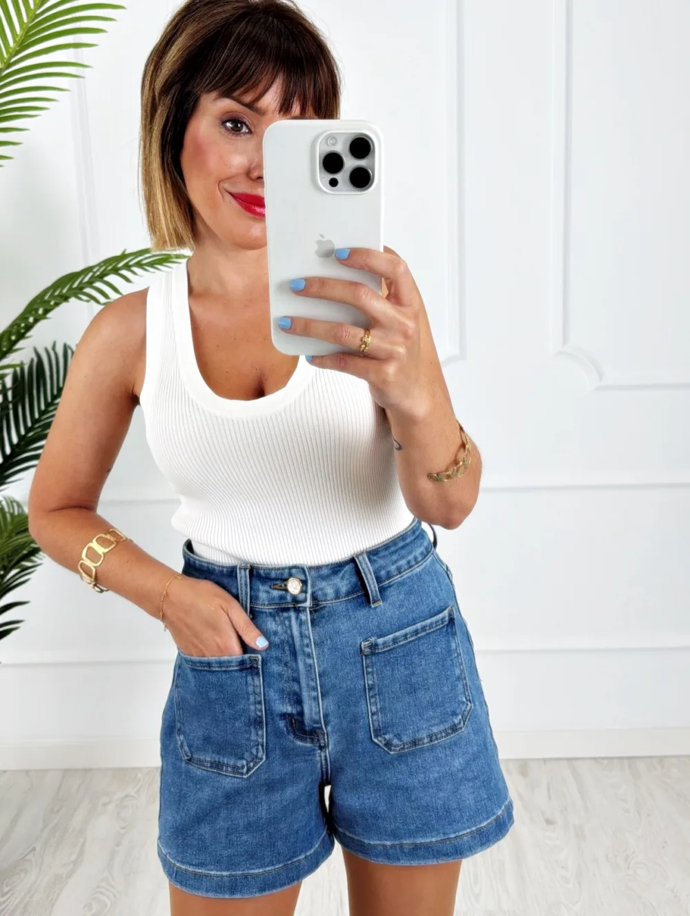 Camiseta tirante ancho blanca