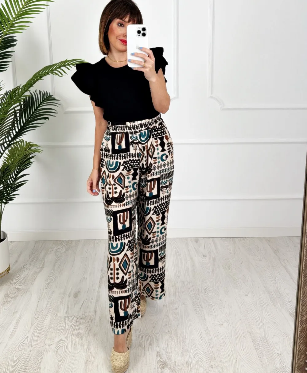Pantalón étniko negro