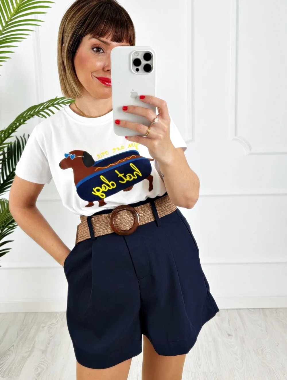 Camiseta hot dog marino