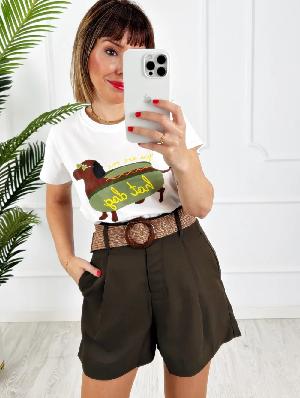 Camiseta hot dog kaki