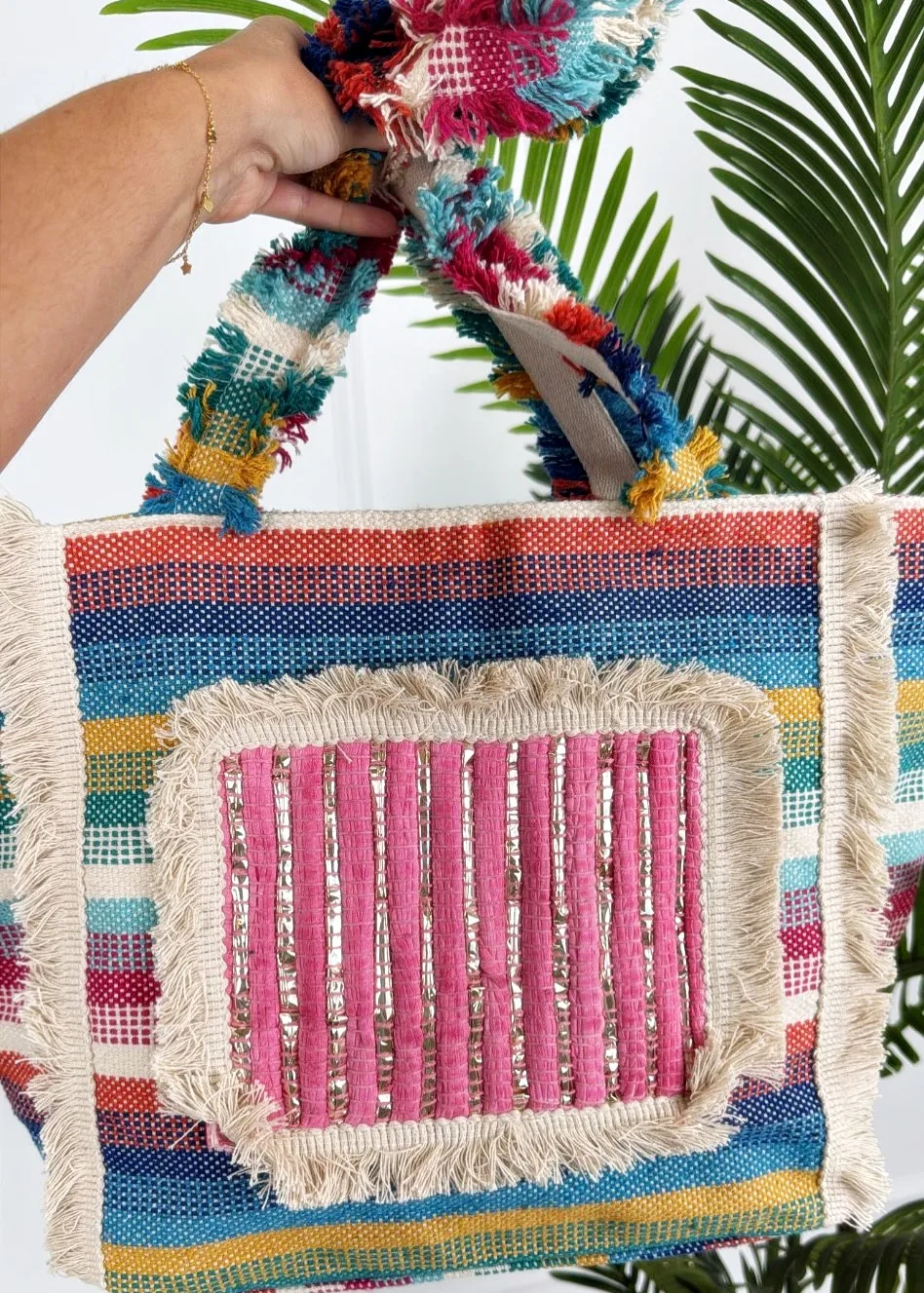 Bolso playa desflecado rosa