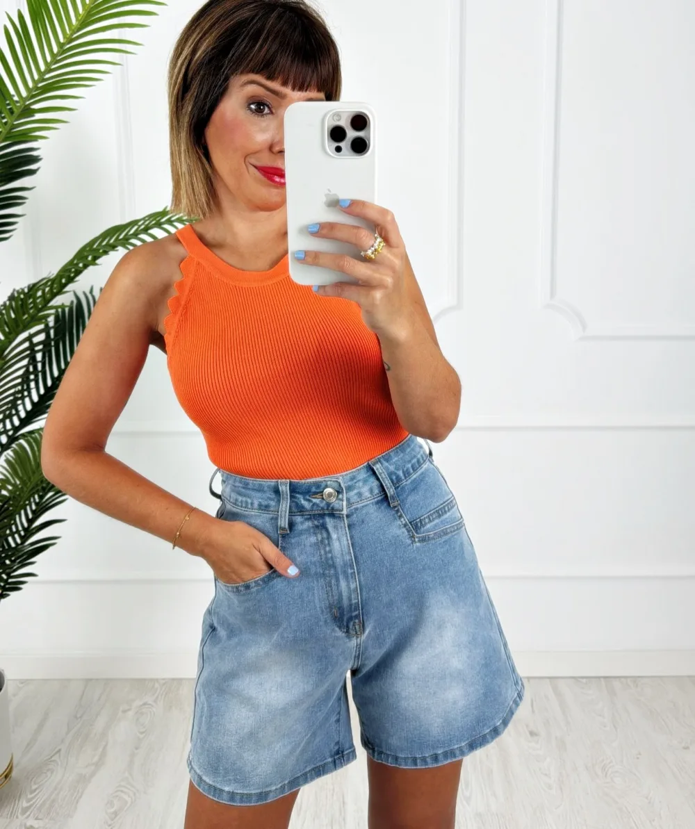 Top halter ondas naranja