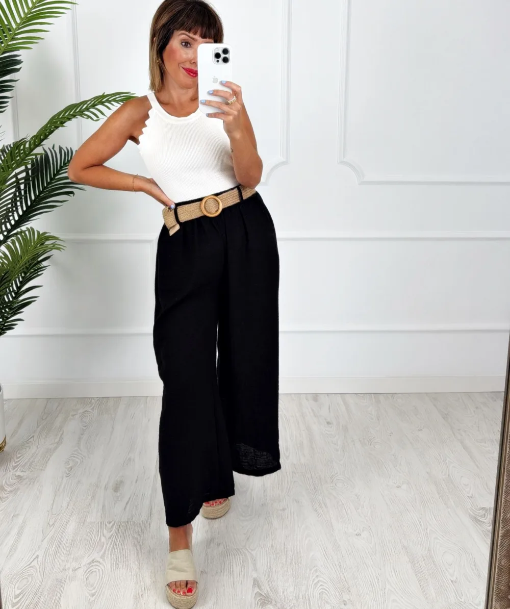 Pantalón cinturón negro