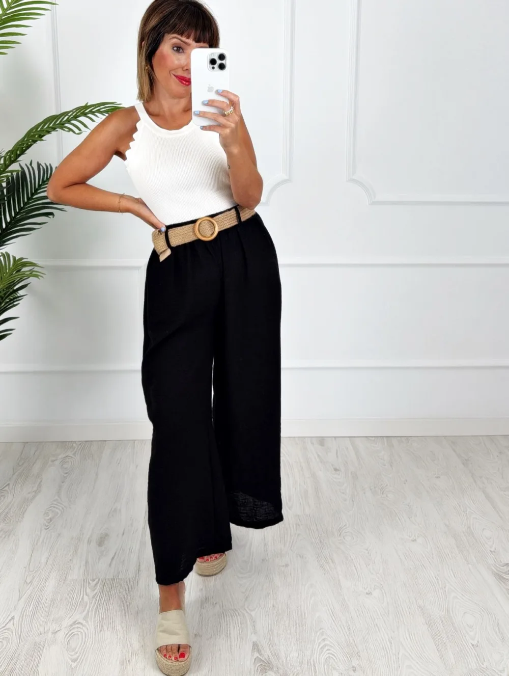 Pantalón cinturón negro
