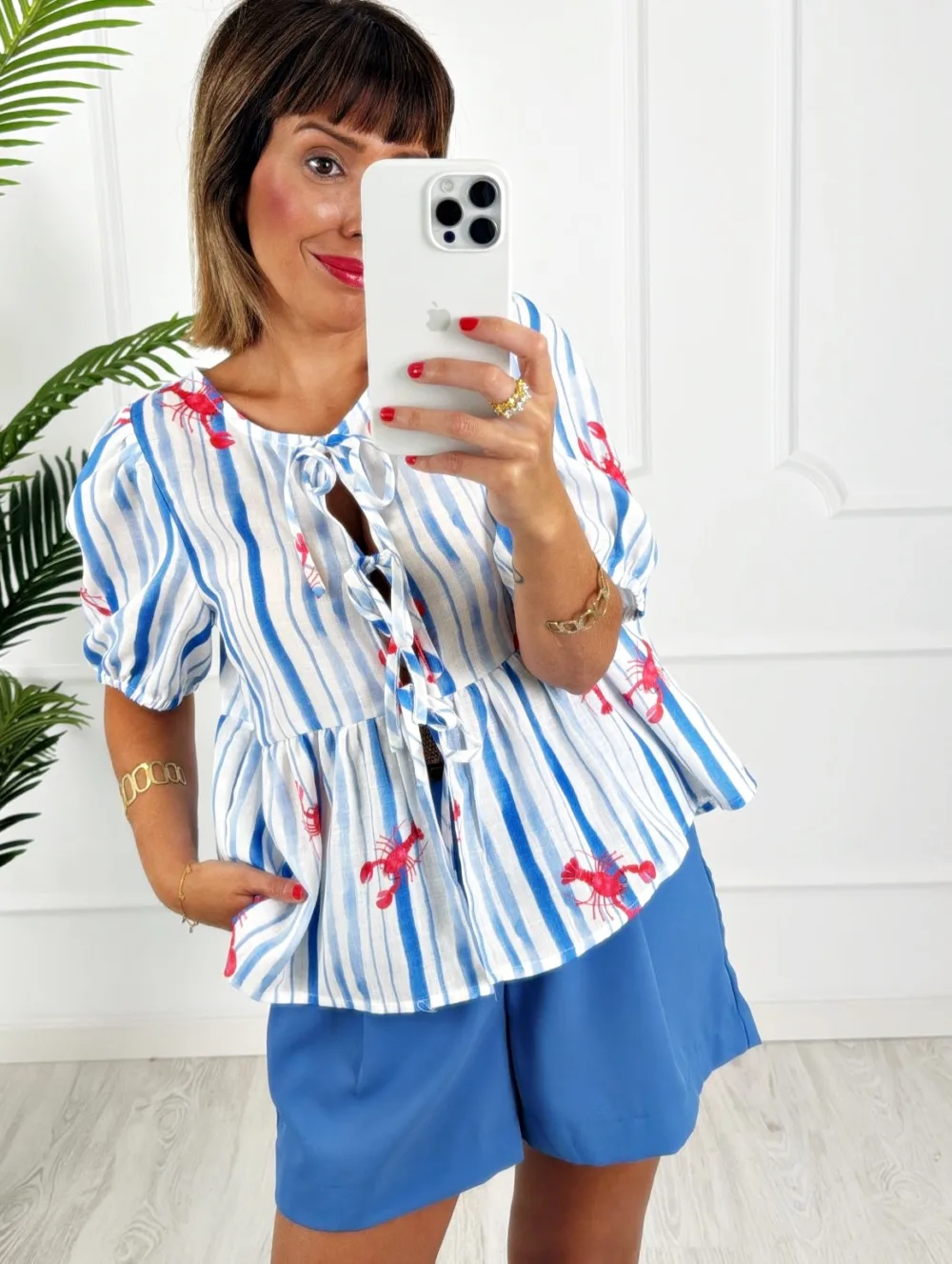 Blusa lazos cangrejo