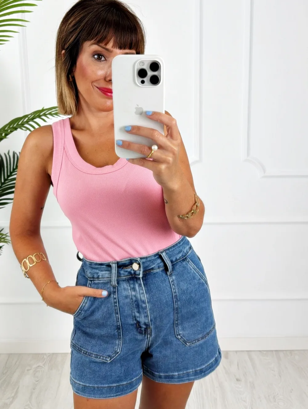 Camiseta tirante ancho new rosa