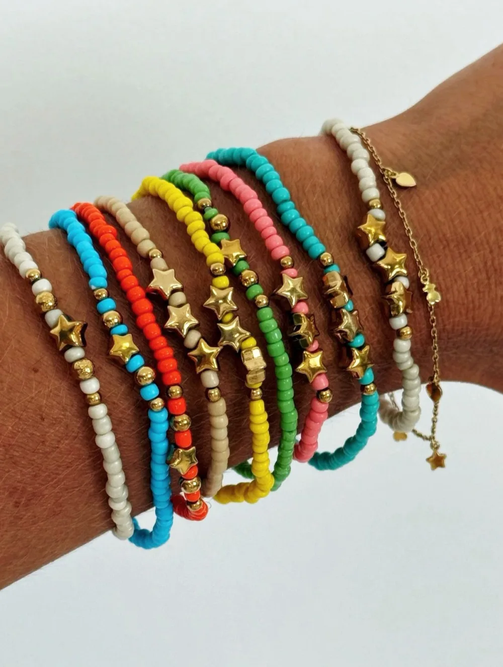 Pulsera estrella acero colores