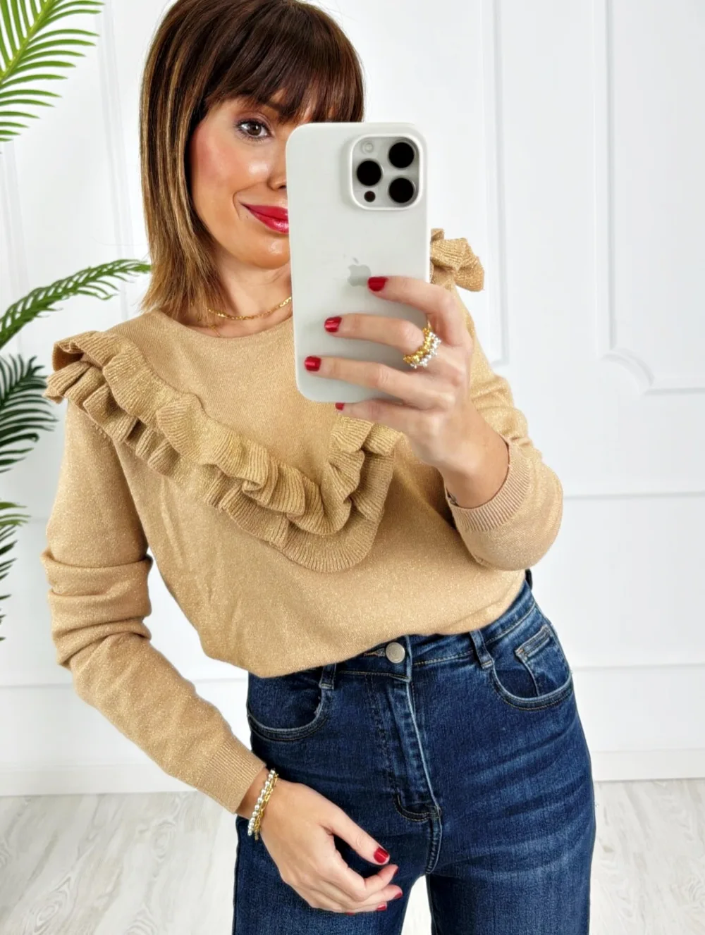 Jersey volante brillo camel