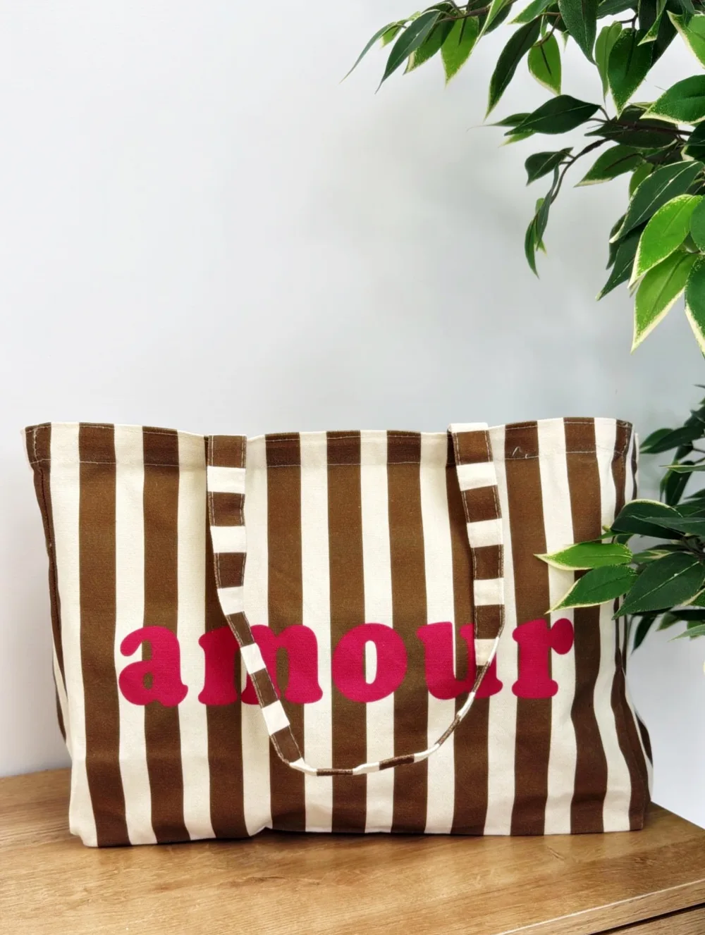 Bolso rayas Amour camel