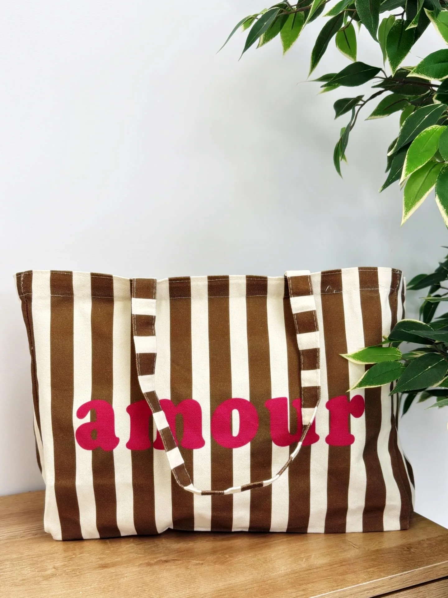 Bolso rayas Amour camel