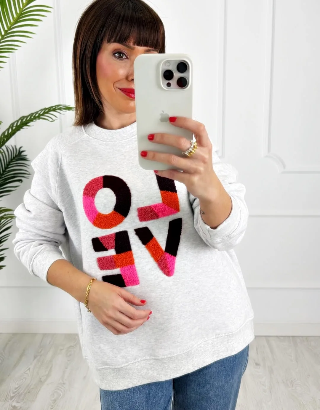 Sudadera Love rizado gris - Imagen 2