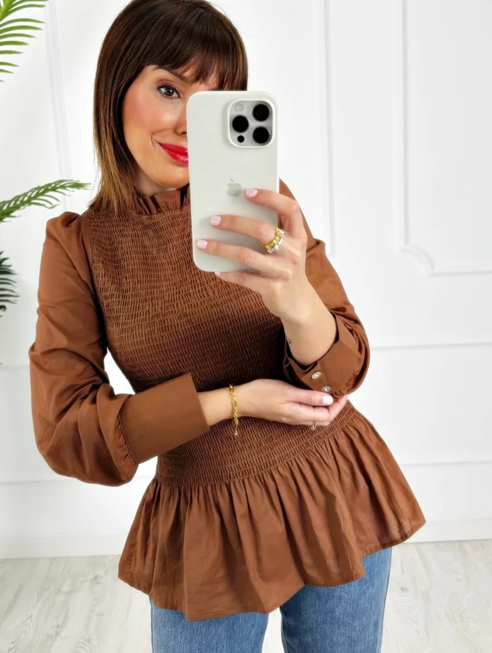 Blusa nido camel