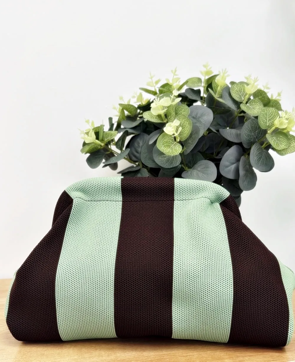 Bolso franjas chocolate verde