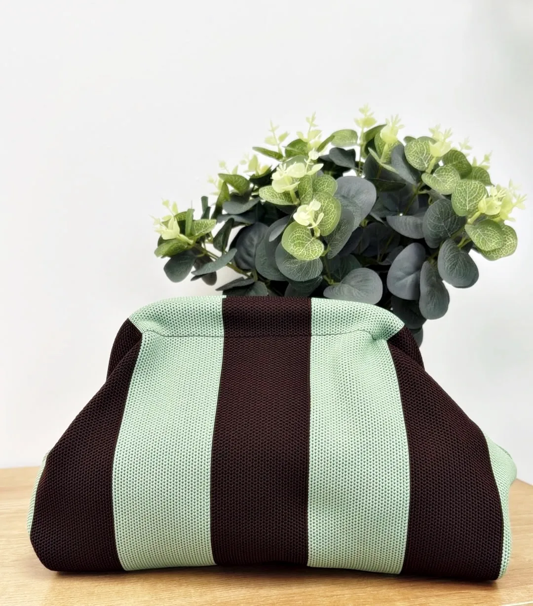 Bolso franjas chocolate verde