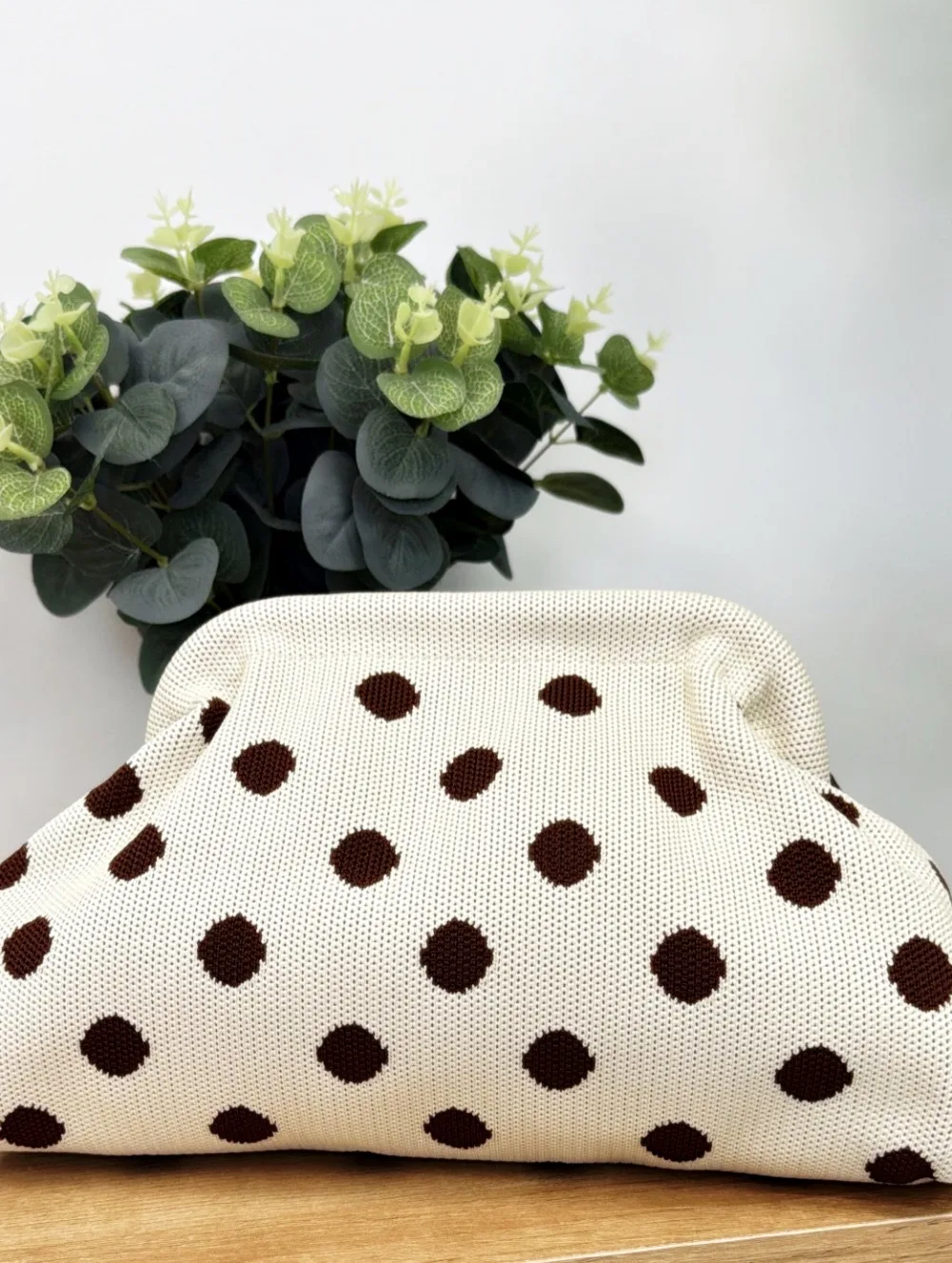 Bolso beige lunares marrones