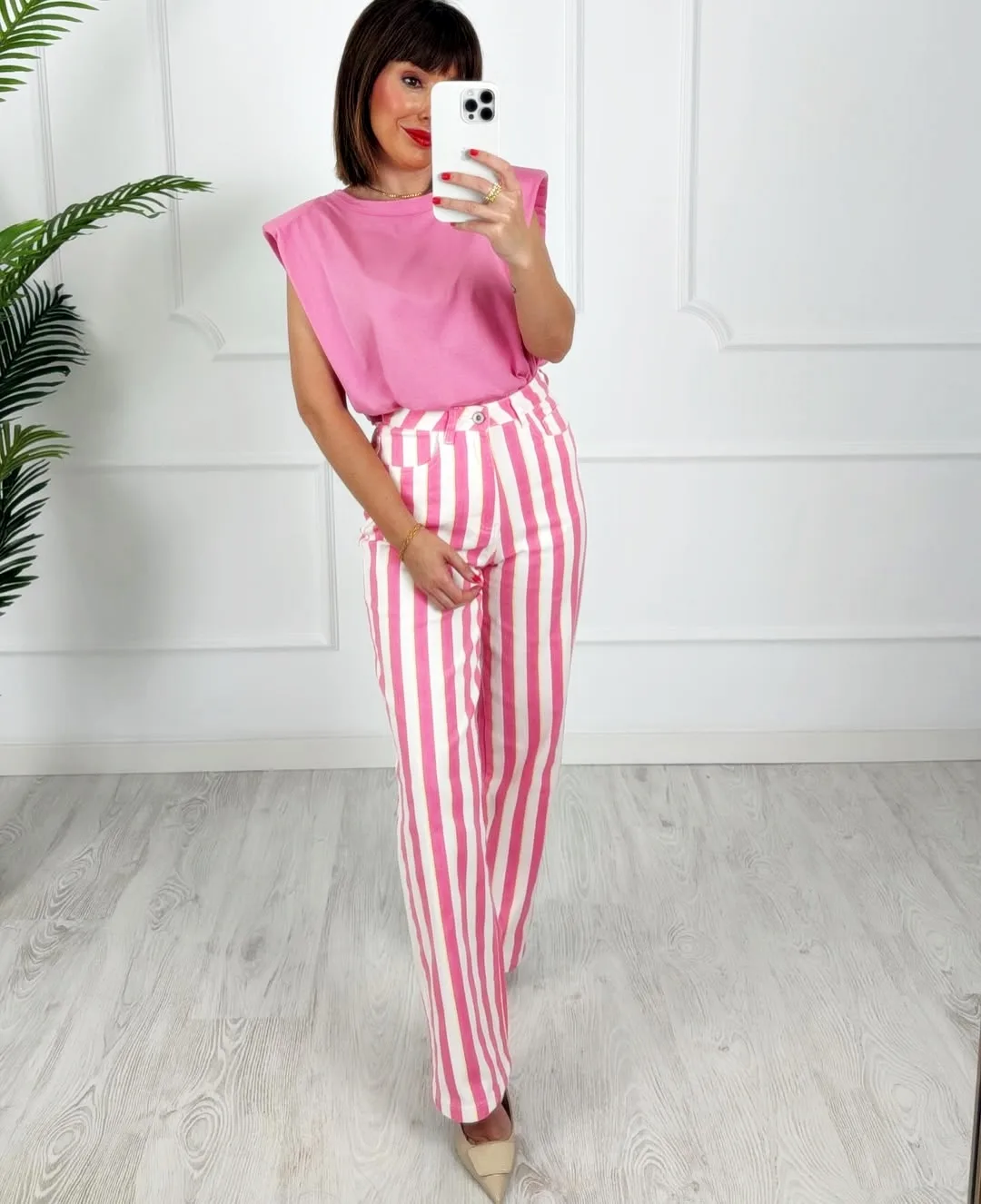 Pantalón rayas rosa amarilo