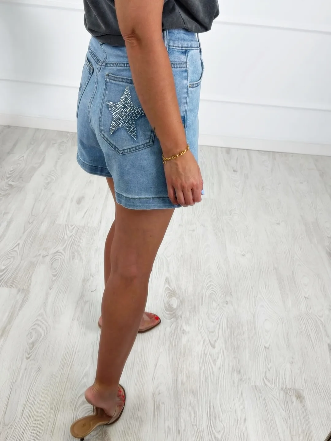 Short estrellas strass denim - Imagen 4