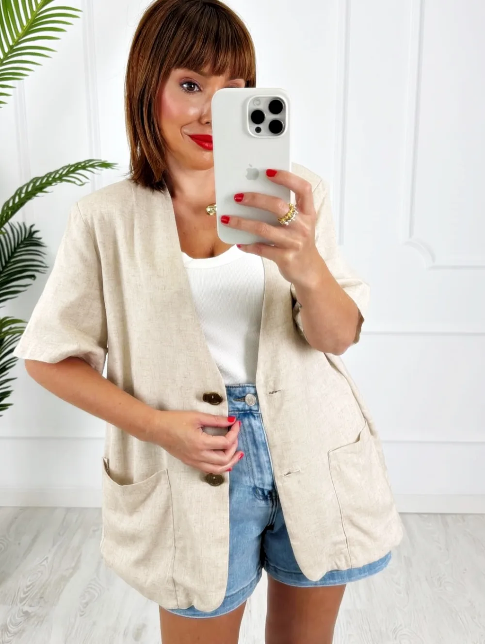 Blazer botones beige
