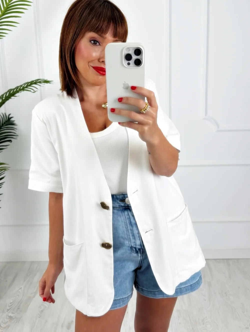 Blazer botones blanca