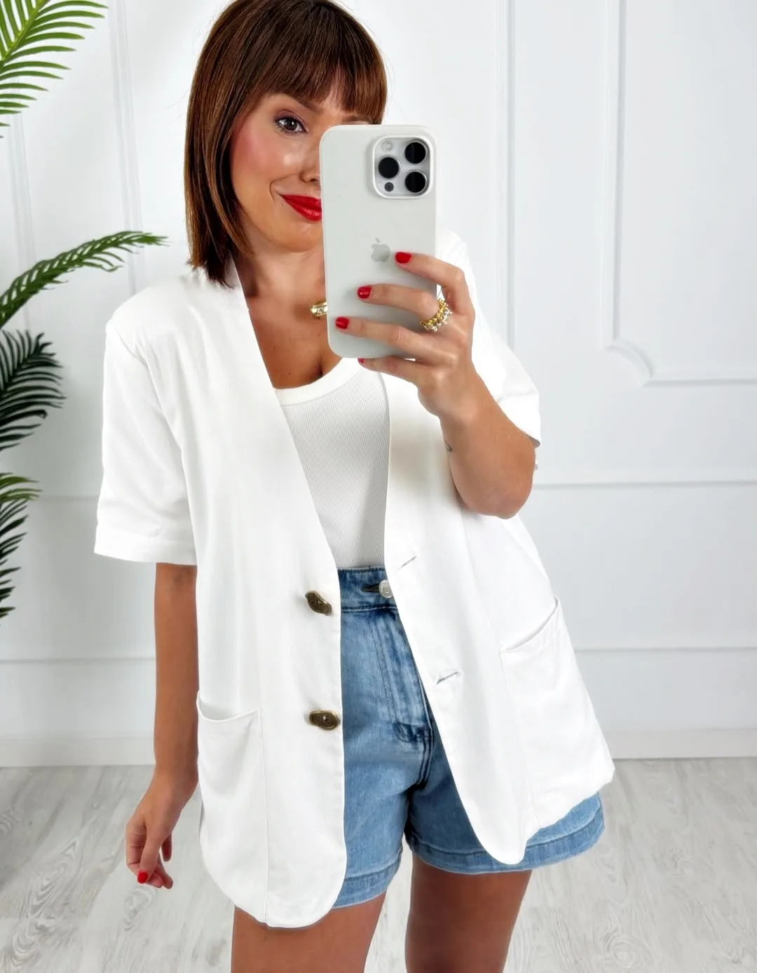 Blazer botones blanca