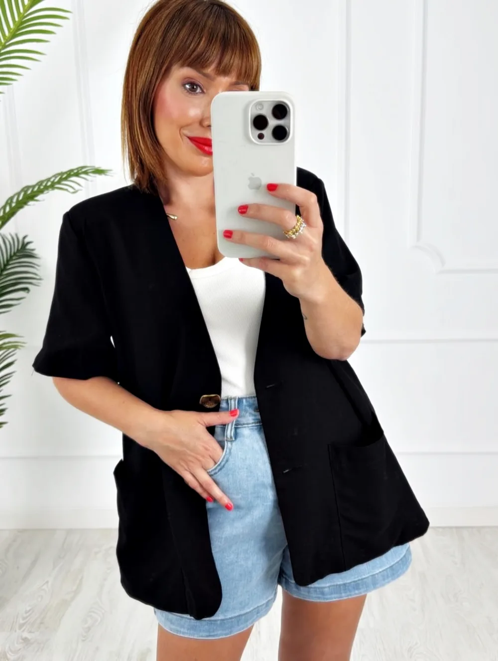 Blazer botones negra