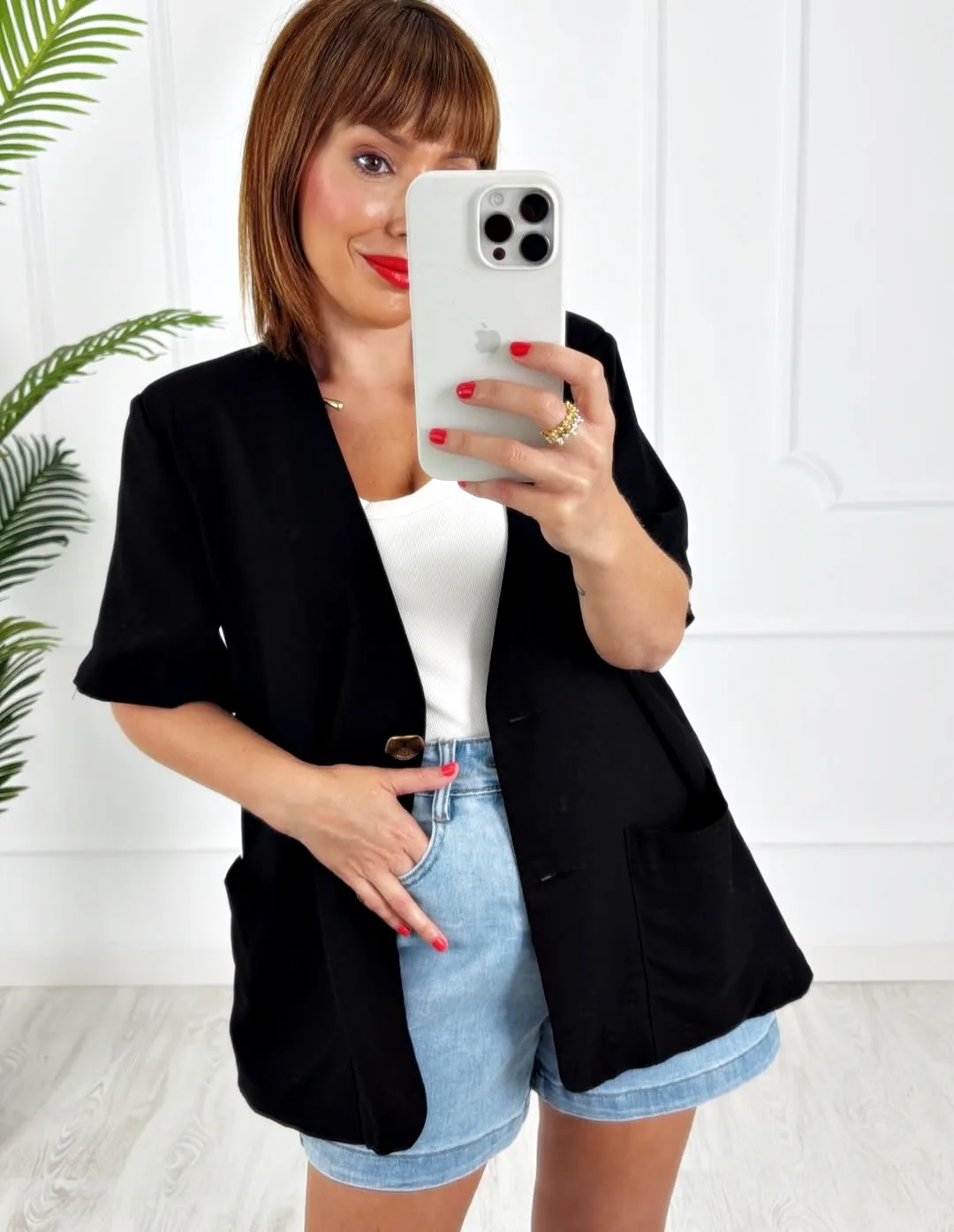 Blazer botones negra