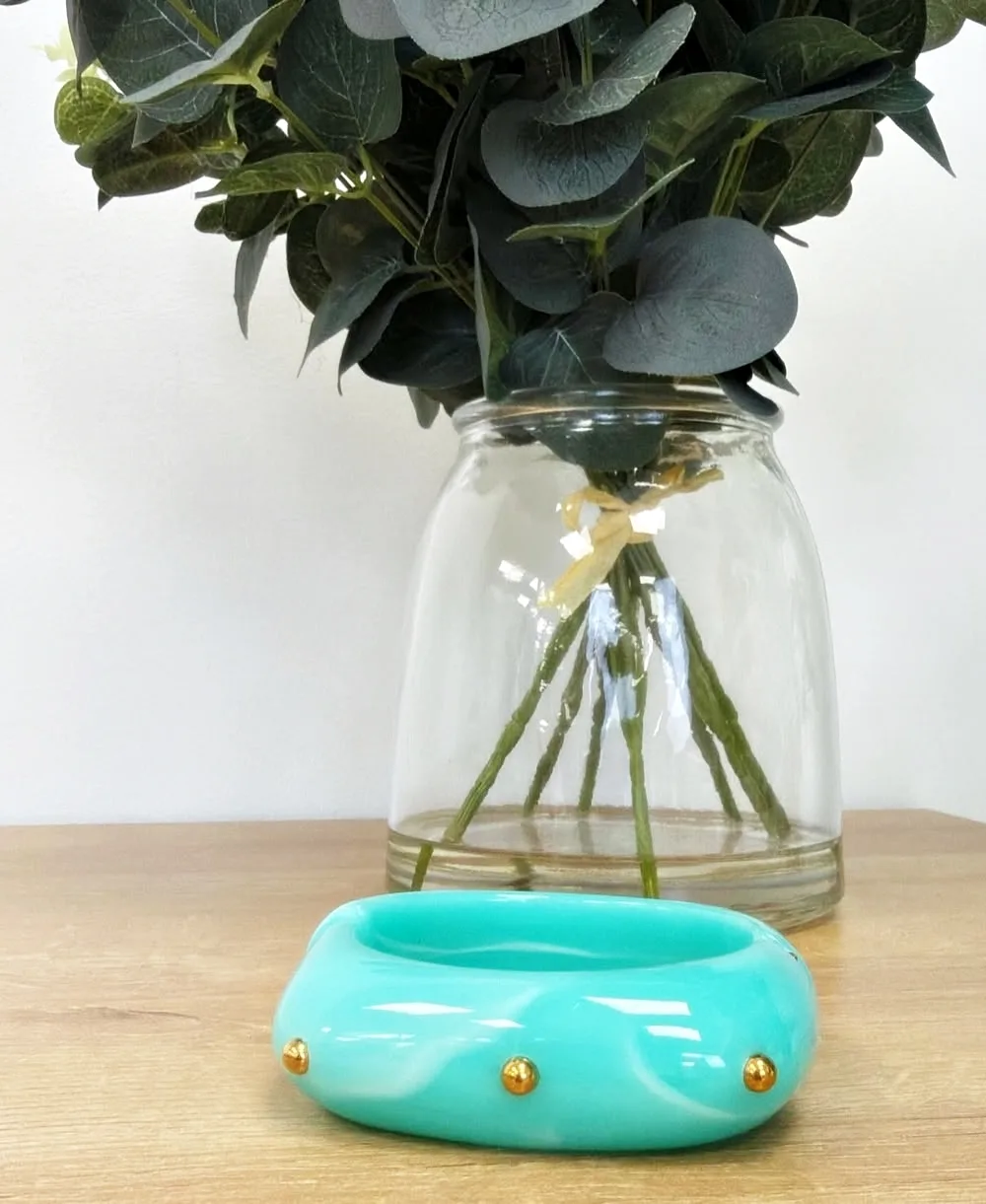 Brazalete tachas acero verde agua