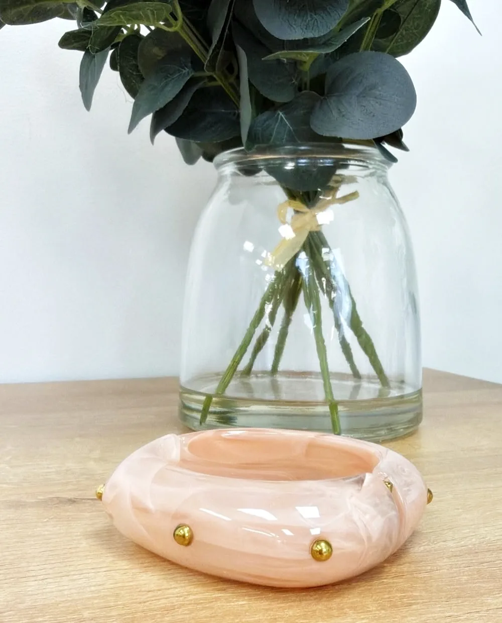 Brazalete tachas acero rosa