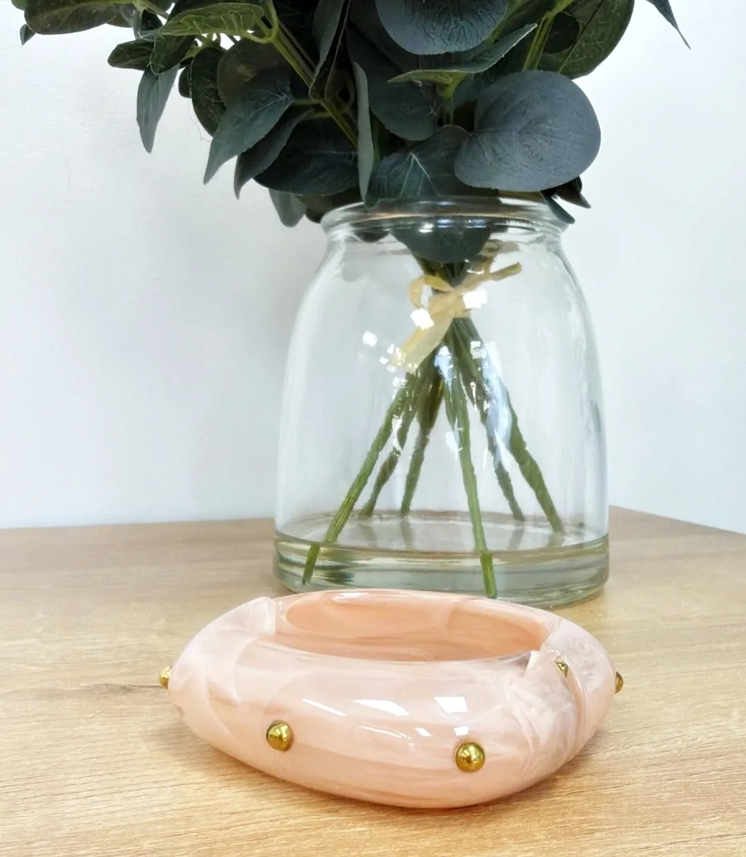 Brazalete tachas acero rosa