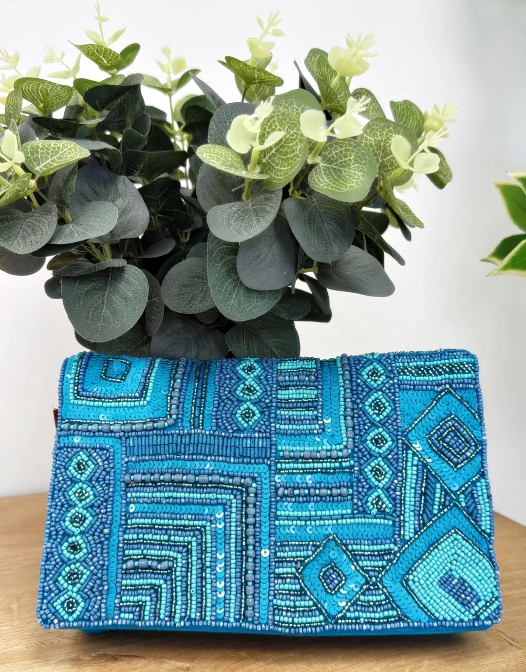Bolso abalorios azul - Imagen 3