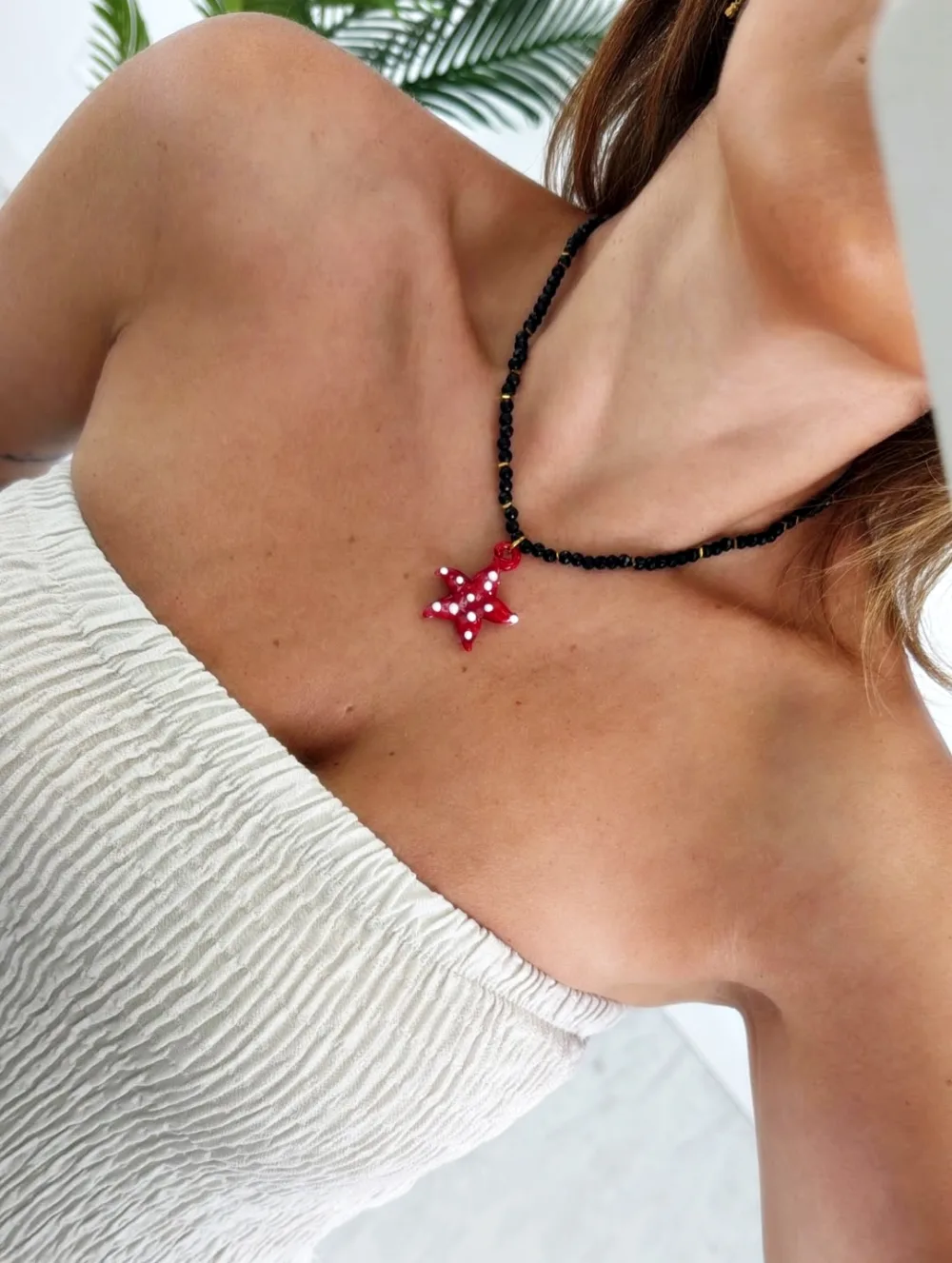 Collar cristal estrella roja