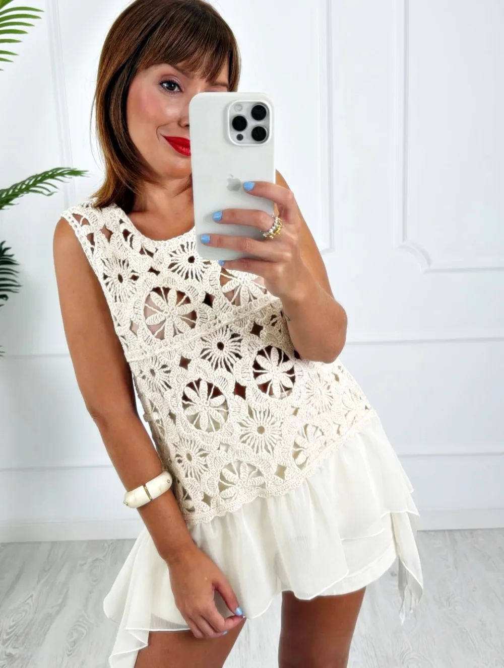 Top combinado crochet