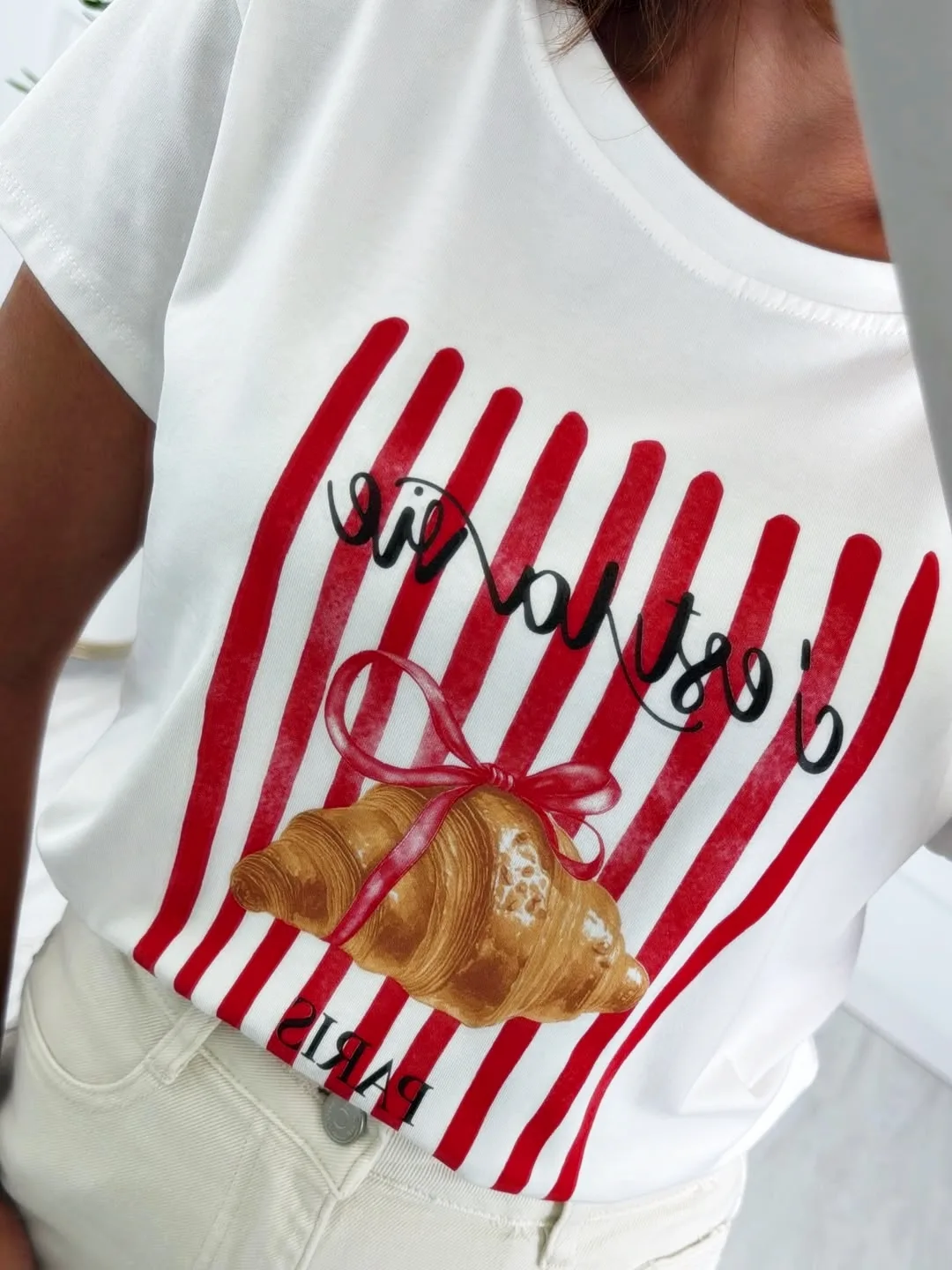 Camiseta Cruasán rayas roja - Imagen 3