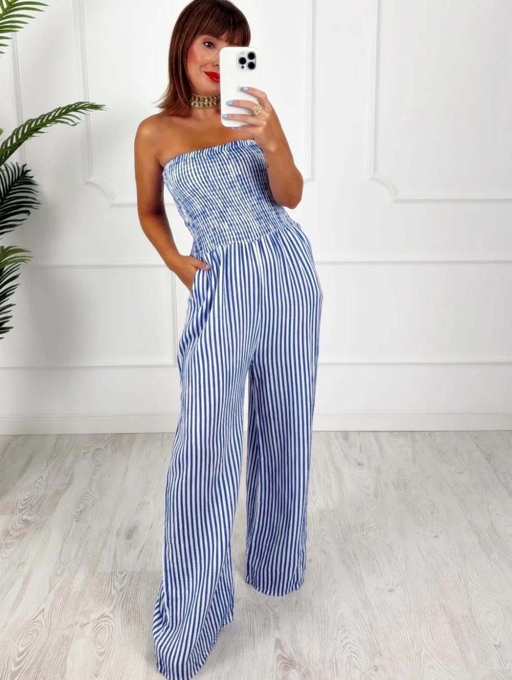 Mono palabra rayas azul klein