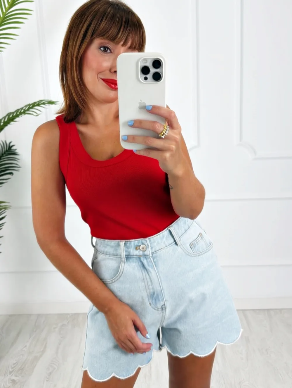 Camiseta tirante ancho new roja