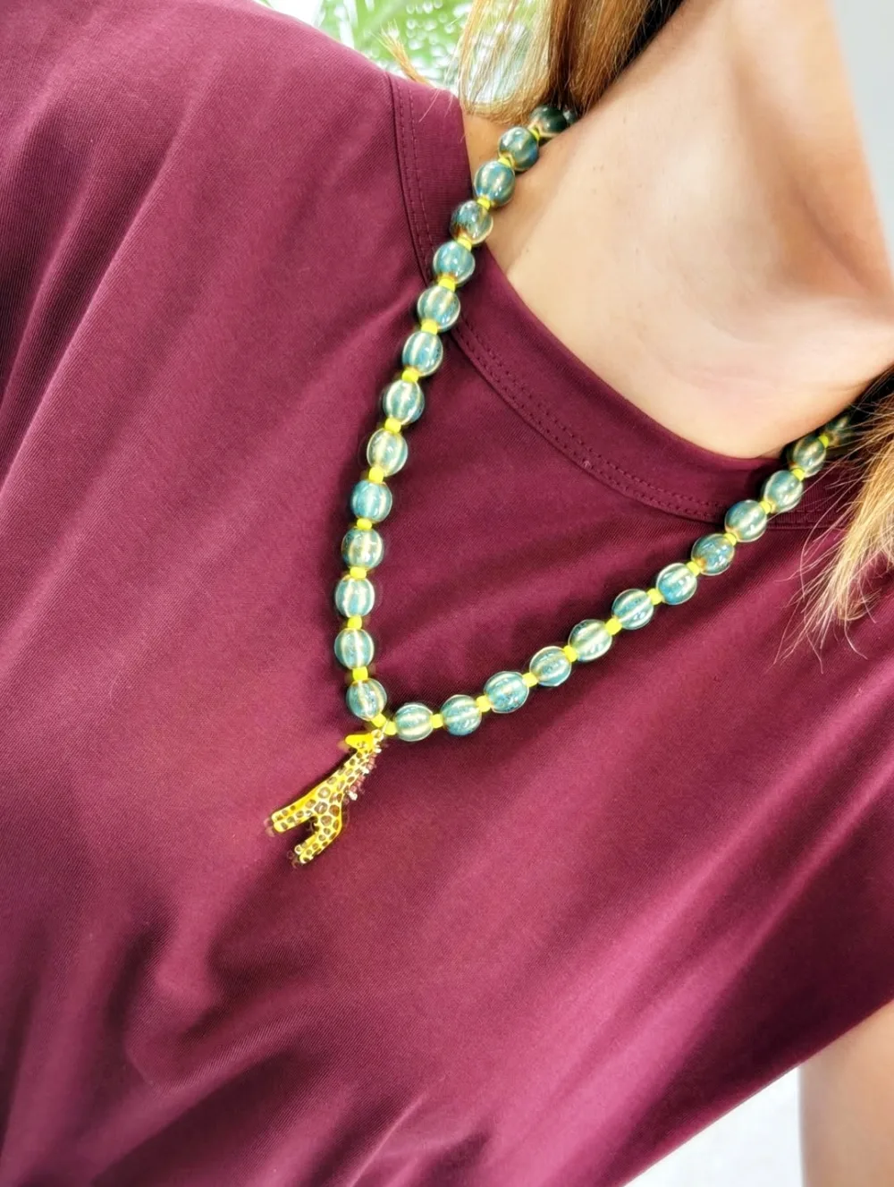 Collar Jirafa verde