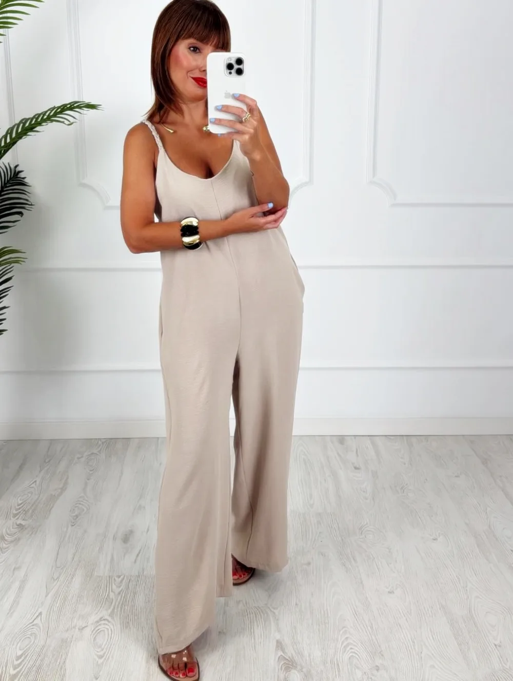 Mono tirante trenzado beige
