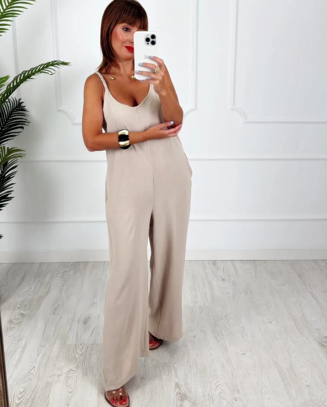 Mono tirante trenzado beige